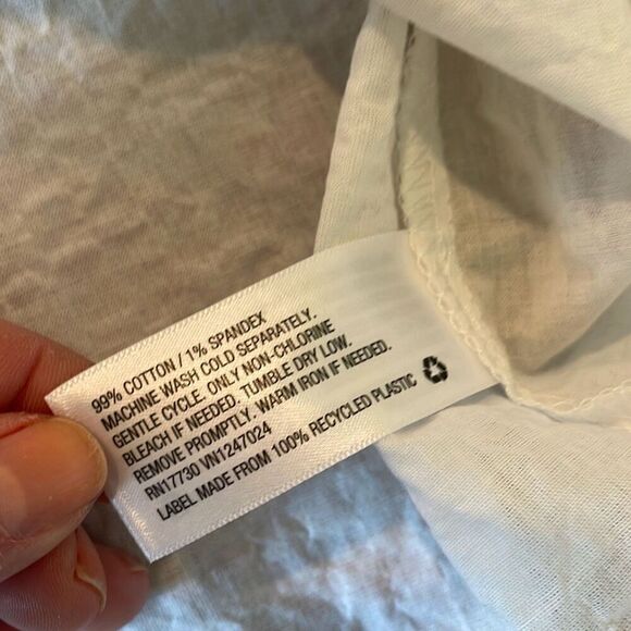 A New Day white ruffled sleeve popover top small - Picture 7 of 8